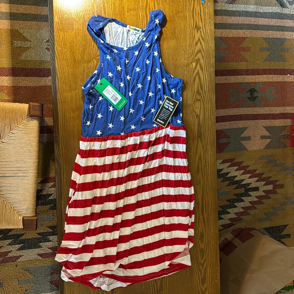 American flag dress size M NWT